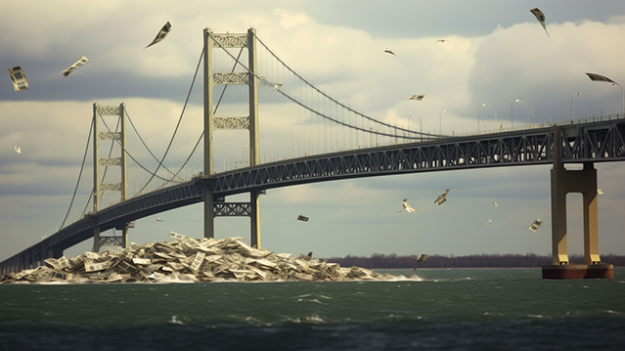 Detroit Bridge with cash