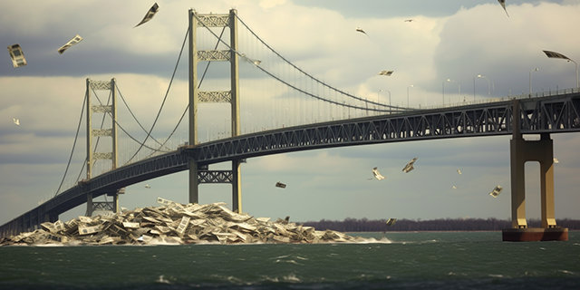 Detroit Bridge with cash