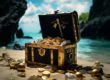 Treasure chest in beach