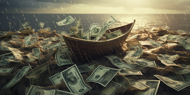 Boat on water with unclaimed funds.