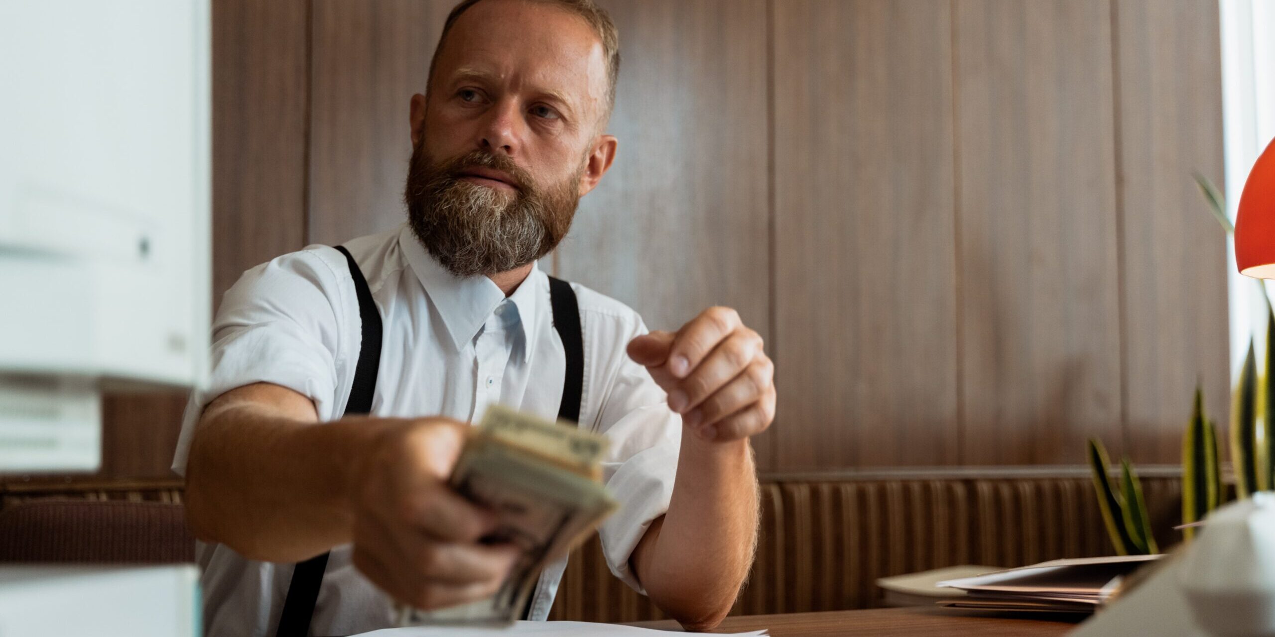 Lawyer holding money